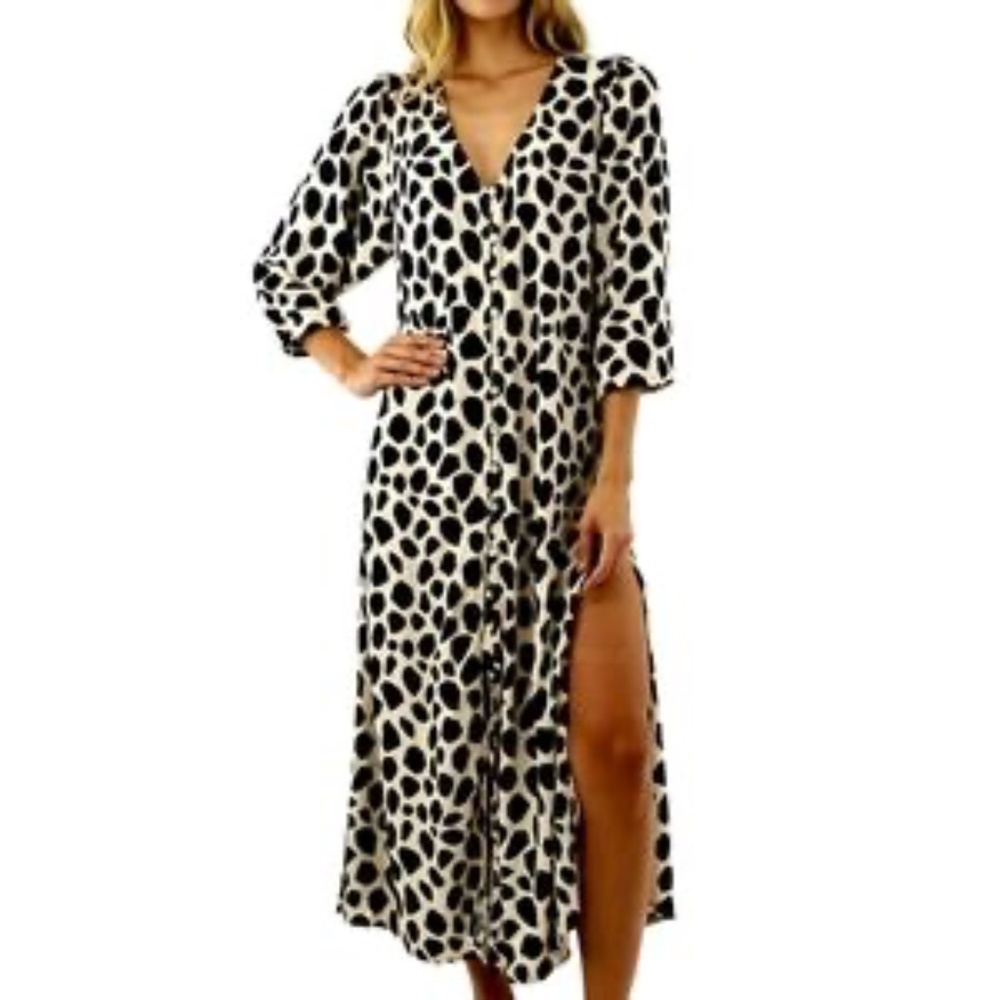 NWT Malai I See Wild Rhapsody Maxi Dress sz L